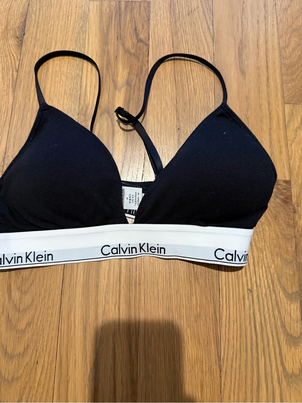 Calvin Klein Black Bralette with White Logo Band